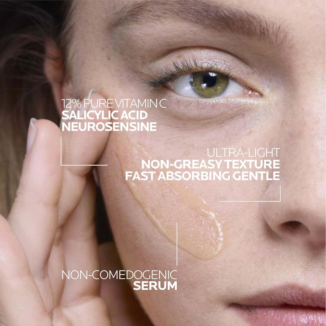 La Roche-Posay Suero puro de Vitamina C al 12% para cara con ácido...