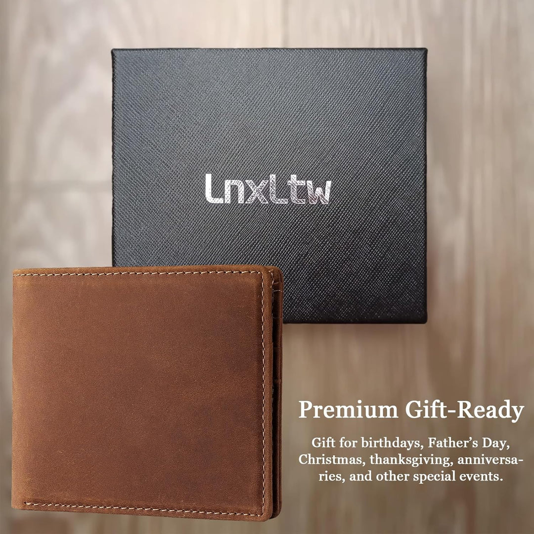 LnxLtw Cartera delgada con bloqueo RFID para hombre, diseño de bols...