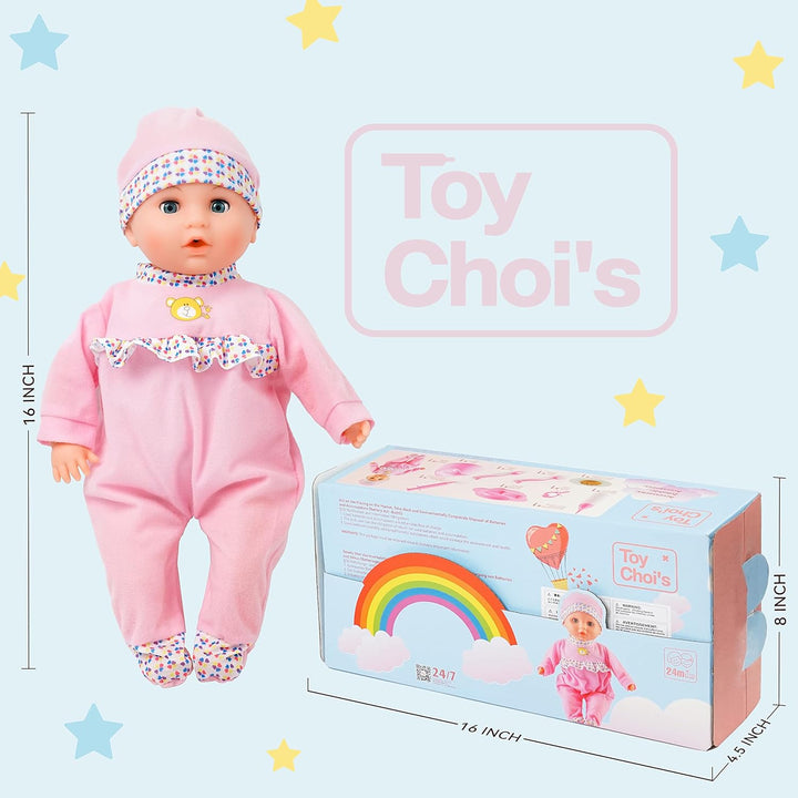 Toy Choi's Pretend Play Series - Muñeca rosa de 16 pulgadas, ju...