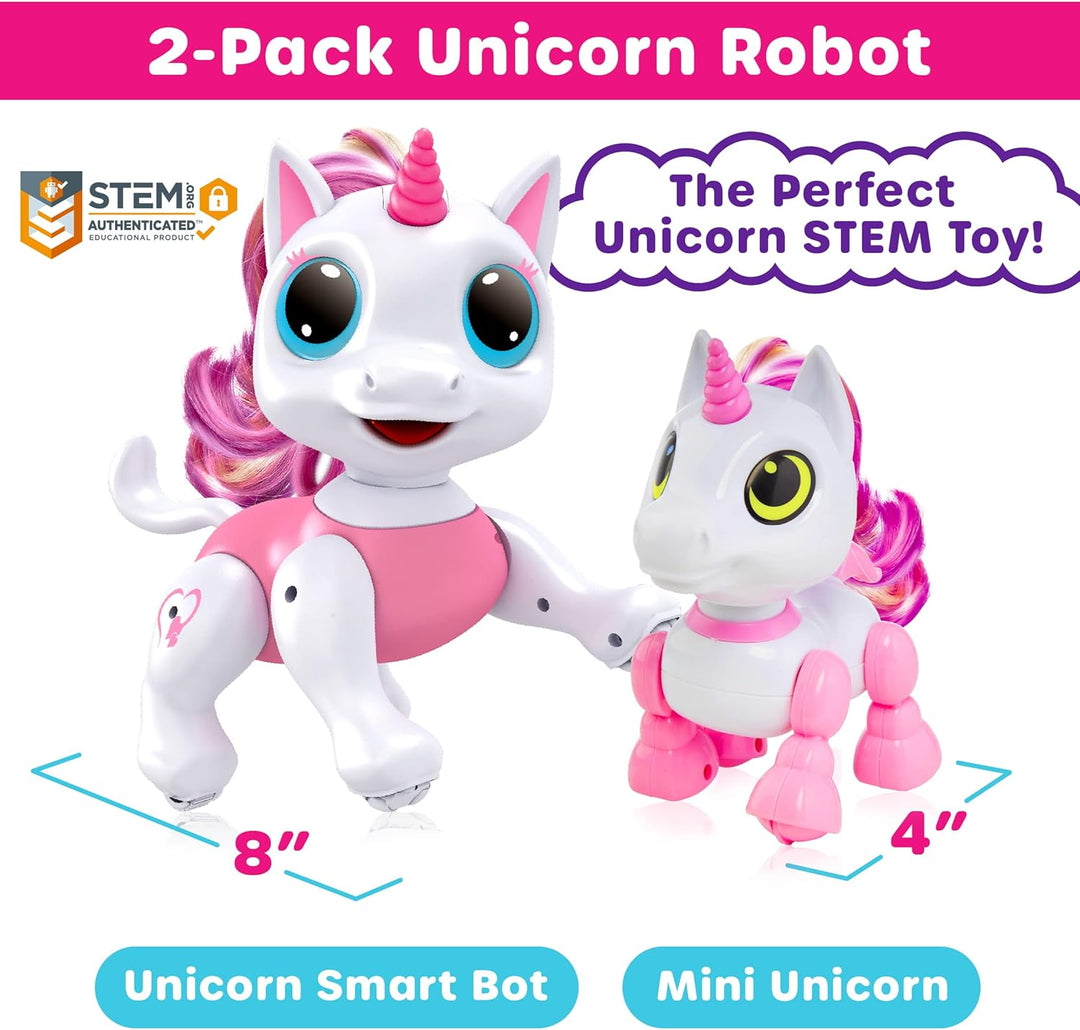 Power Your Fun Robo Pets - Juego de 2 juguetes de unicornio, regalo...