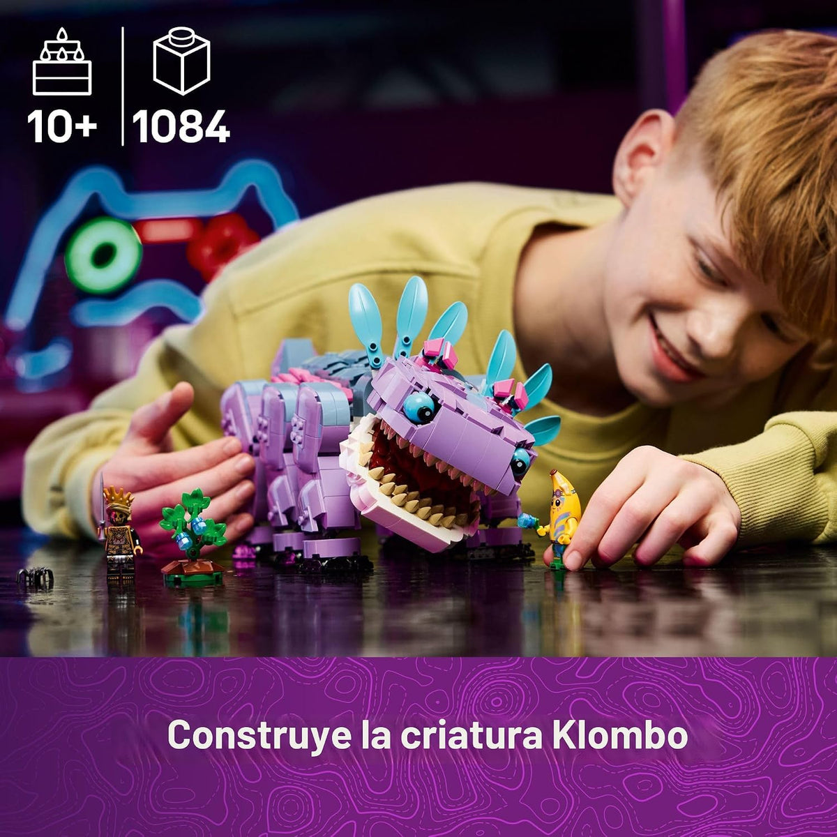 LEGO Fortnite Klombo Kids Toy - Figura de acción Fortnite con minifiguras Peely y Oro - Juguete de construcción y juego de rol para niñas y niños de 10 años en adelante - Idea de regalo para