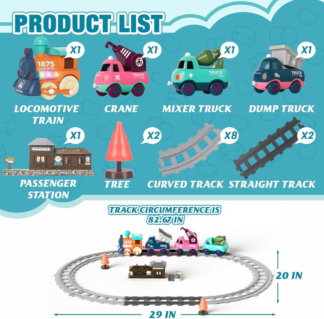 Juego de tren eléctrico para niños pequeños y niños con