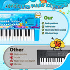 Teclado De Piano De 37 Teclas Para Niños Con Micrófono Soporte De Música