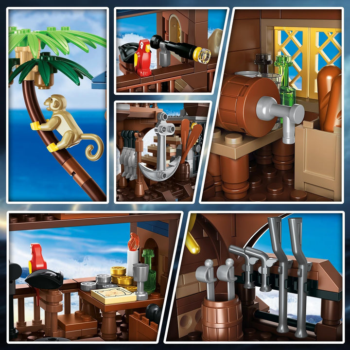 HOGOKIDS Juego de construcción de casa de barco pirata con