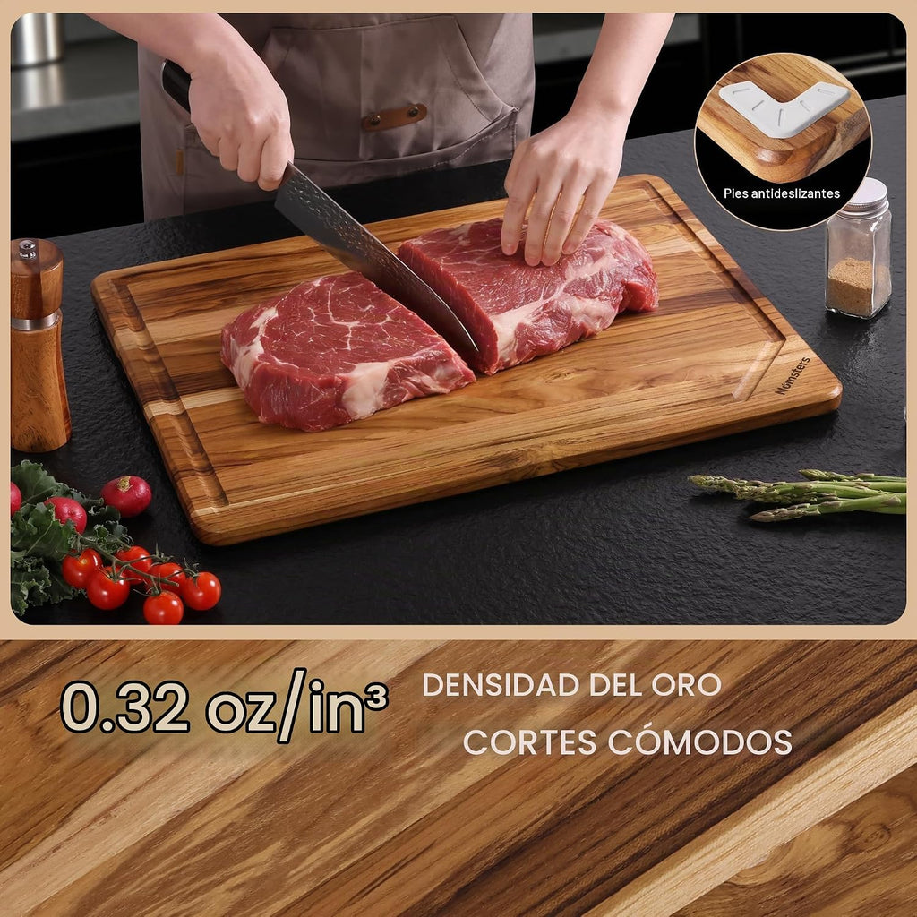 Tabla de cortar de madera de teca para cocina Tablero de charcutería
