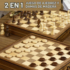 Peradix - Juego de ajedrez magnético y damas de 15 pulgadas con 2 cajones