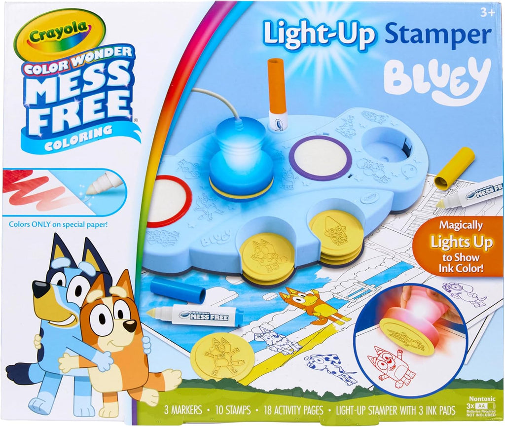 Crayola Magic Light Up Bluey Stamper Art Set, para colorear y estampado sin