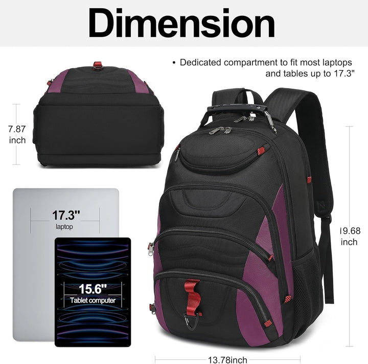 Mochila para laptop Boavan para hombre (Negro, 15.6 pulgadas), Negr...