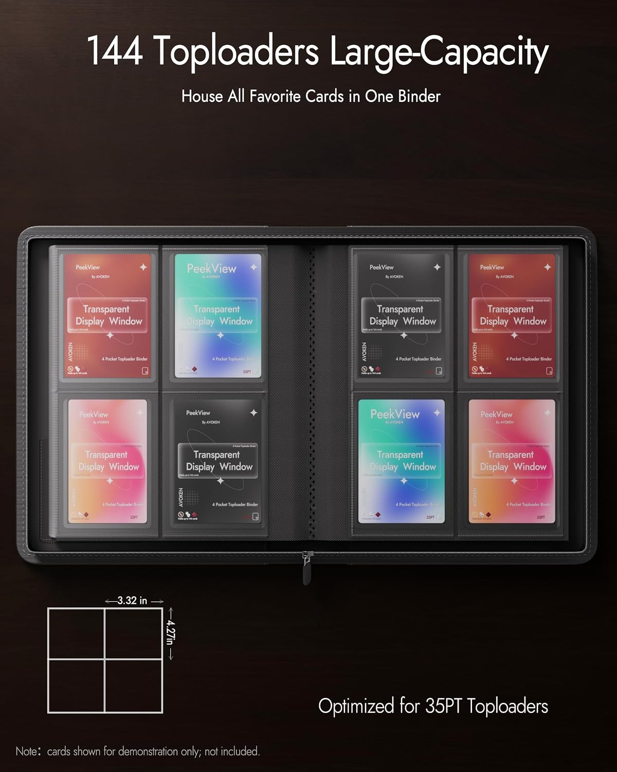 Carpeta de carga superior con 4 bolsillos con ventana de