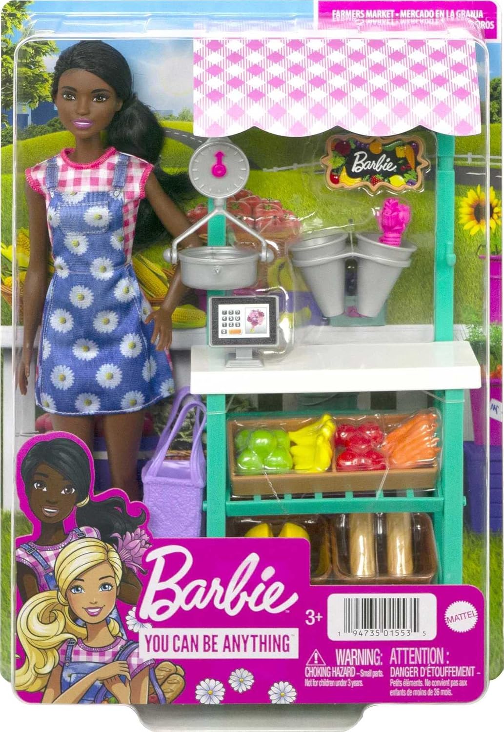 Barbie - Set de juego del mercado de granjeros, muñeca Barbie (more...