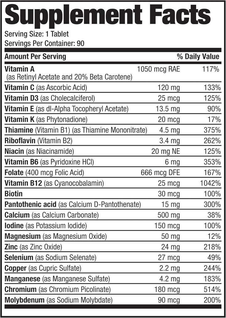 Bronson ONE Daily Multivitamínico Multimineral Completo 50+ para mu...