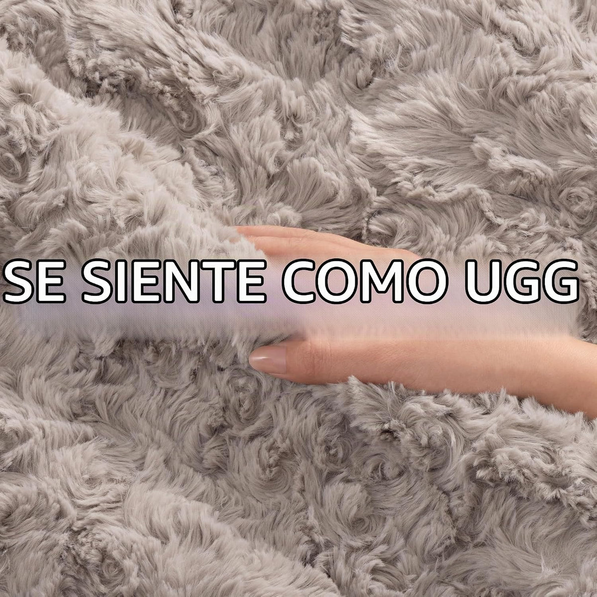 UGG Adalee - Manta individual de piel sintética para cama, 66 x 90 pulgadas