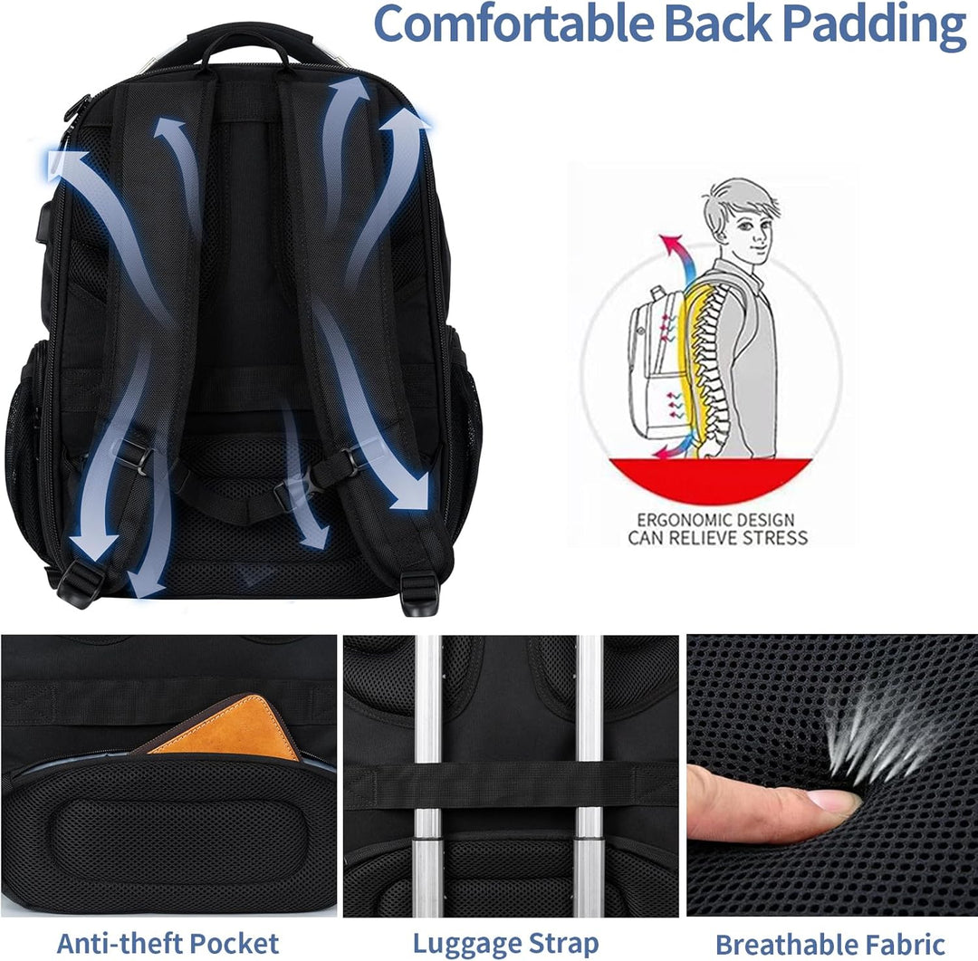 VANKEAN Mochila de viaje para portátil de 17.3 pulgadas, compatible...