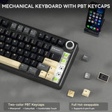 SOLAKAKA A75 Teclado inalámbrico para juegos con perilla multifunci...