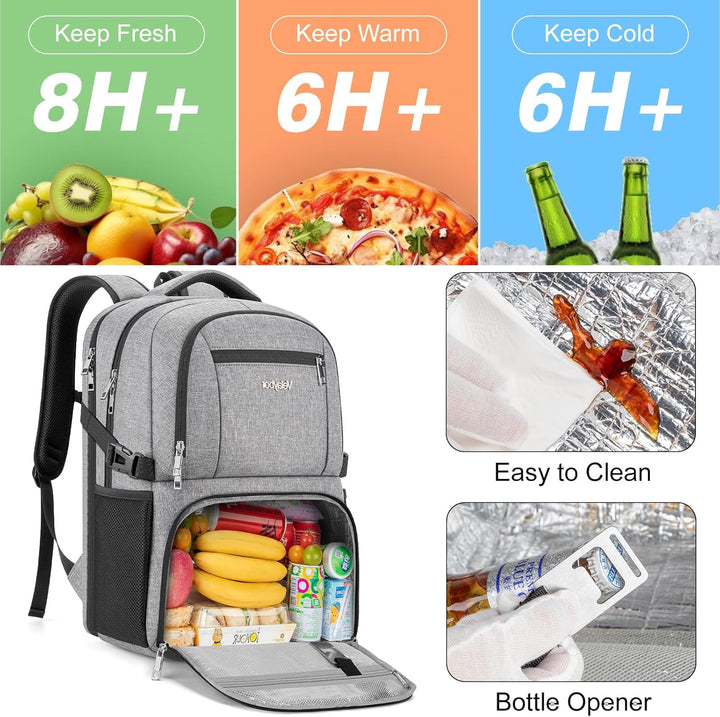 Velaybor Mochila de almuerzo aislada para laptop de 17 pulgadas, mo...