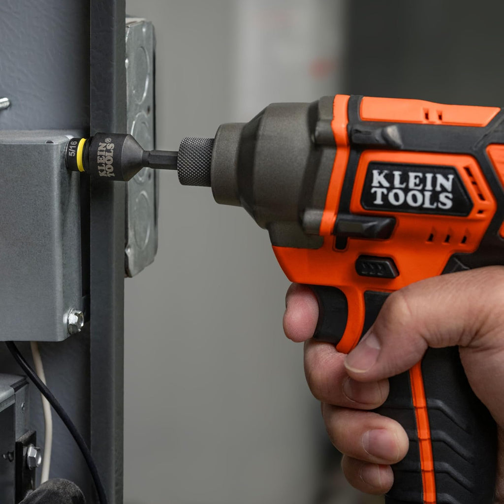 Klein Tools 65400 KNECT - Juego de llaves de vaso de paso de 15 piezas, juego de impacto SAE con funda MODbox, enchufes, brocas, accesorios y adaptador de unidad de 3/8 pulgadas