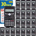 Paquete de 30 calculadoras científicas, pantalla grande de 2 líneas, 240 funciones, calculadoras científicas para estudiantes, calculadora de fracción de álgebra matemática para escuela secundaria y