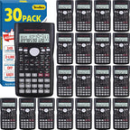 Paquete de 30 calculadoras científicas, pantalla grande de 2 líneas, 240 funciones, calculadoras científicas para estudiantes, calculadora de fracción de álgebra matemática para escuela secundaria y