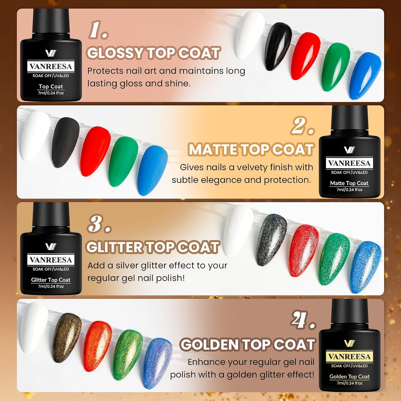 VANREESA Juego de 24 Piezas de Esmalte de Uñas en Gel - Colores Ele...