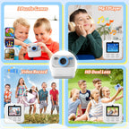 Cámaras digitales instantáneas para niños y niñas, cámara digital selfie HD de doble lente 1080P con papel de impresión y tarjeta TF, regalos de cumpleaños de Navidad, juguetes para niños pequeños y