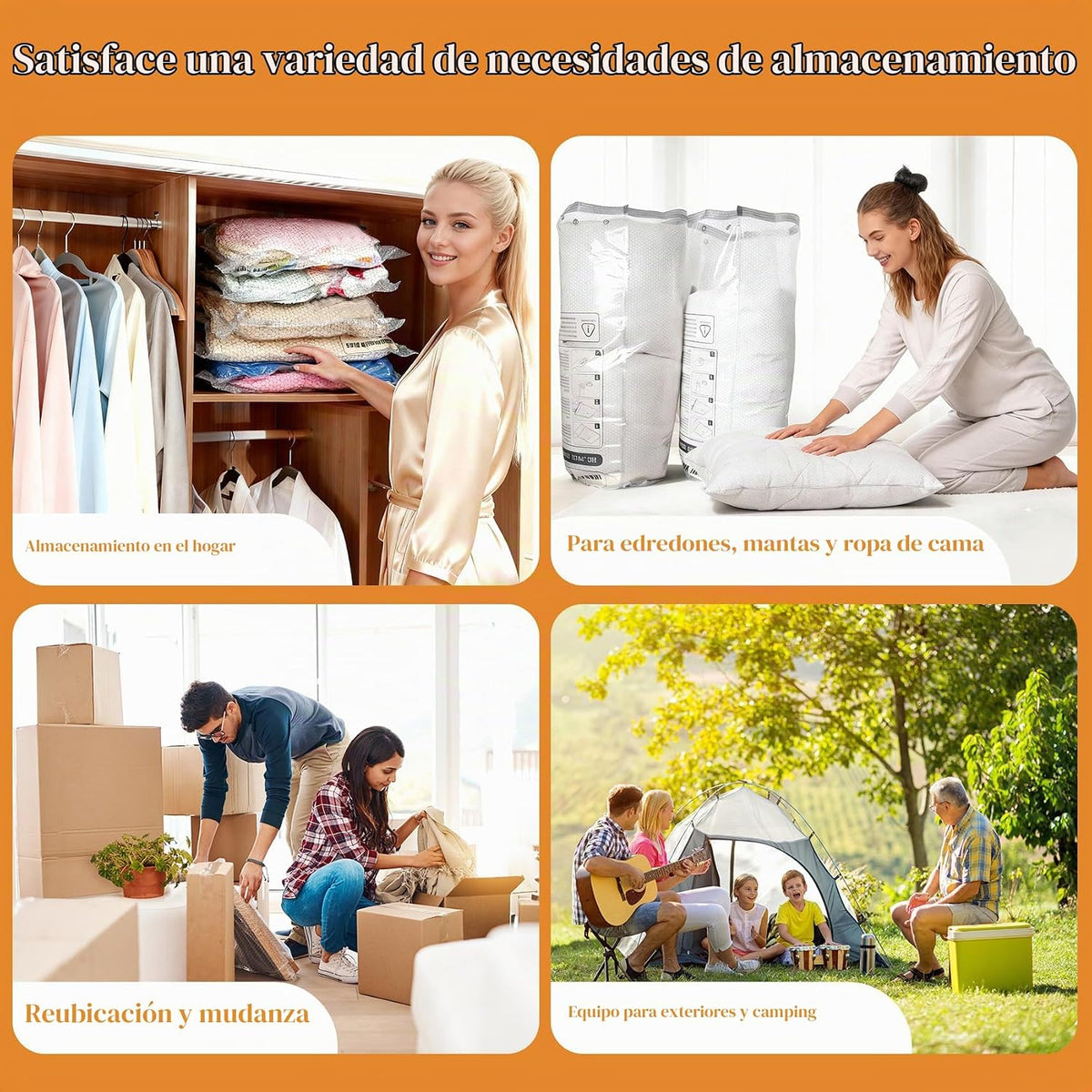 10 bolsas de almacenamiento al vacío jumbo con bomba inalámbrica, bolsas grandes de sellado al vacío para ropa, edredones, mantas, almohadas, suéter, bolsa de embalaje de compresión ahorradora de