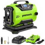 Greenworks Inflador de neumáticos inalámbrico de 24 V, compresor de...