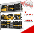 M MZG Estantes de almacenamiento de 4 niveles con carga de 2640 libras, estantes de metal de alambre de metal para almacenamiento, estantes ajustables de garaje para despensa, cocina, garaje, luz