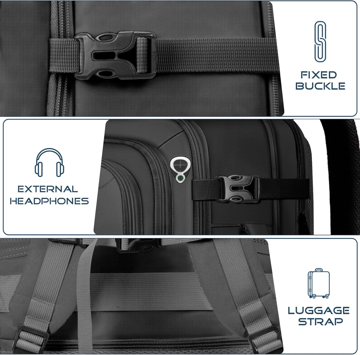 Fxcelets Mochila de viaje, aprobada por aerolíneas, mochila de tran...