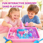 Cubo sensorial de unicornio para niños, kit de arte de arena mágica regalos