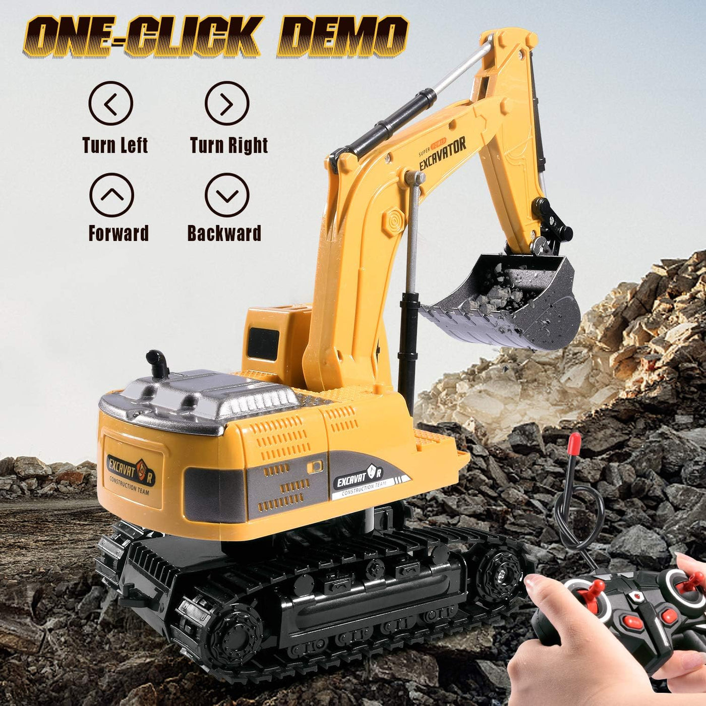Onadrive Juguete de excavadora de construcción, camión excavador de...