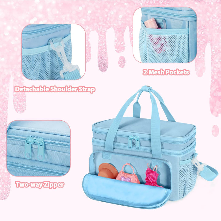 GRAOSO Funda de transporte compatible con ropa de muñeca Barbie, or...