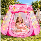Princess Castle - Tienda de campaña para niñas con alfombra, tienda de campaña desplegable para niños
