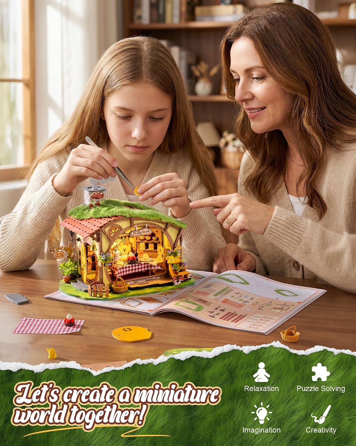 Rolife Kits de casa de hadas en miniatura del bosque de bricolaje, diseño