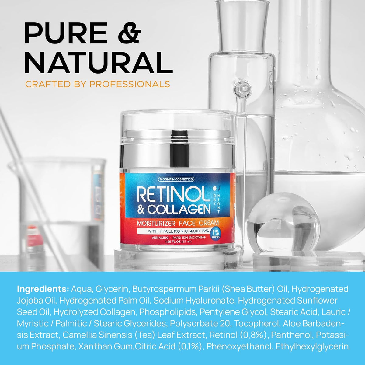 Crema de retinol para cara con ácido hialurónico \u2013 Hidratante...