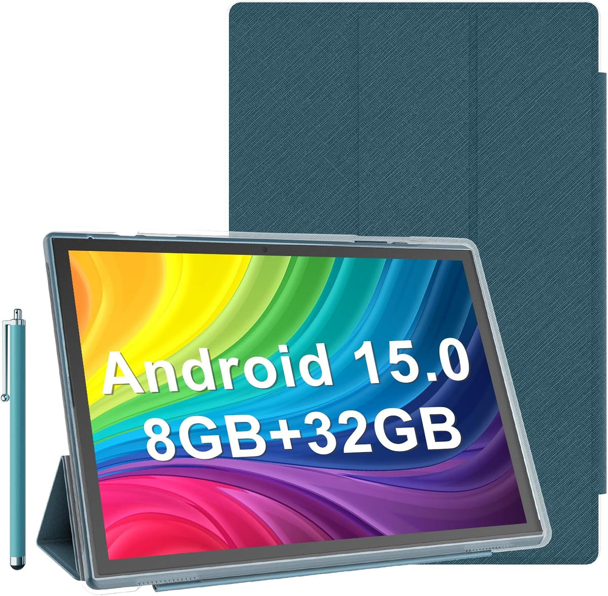 Tableta de 10 pulgadas Android 15 Tablets con estuche Stylus 8GB RA...