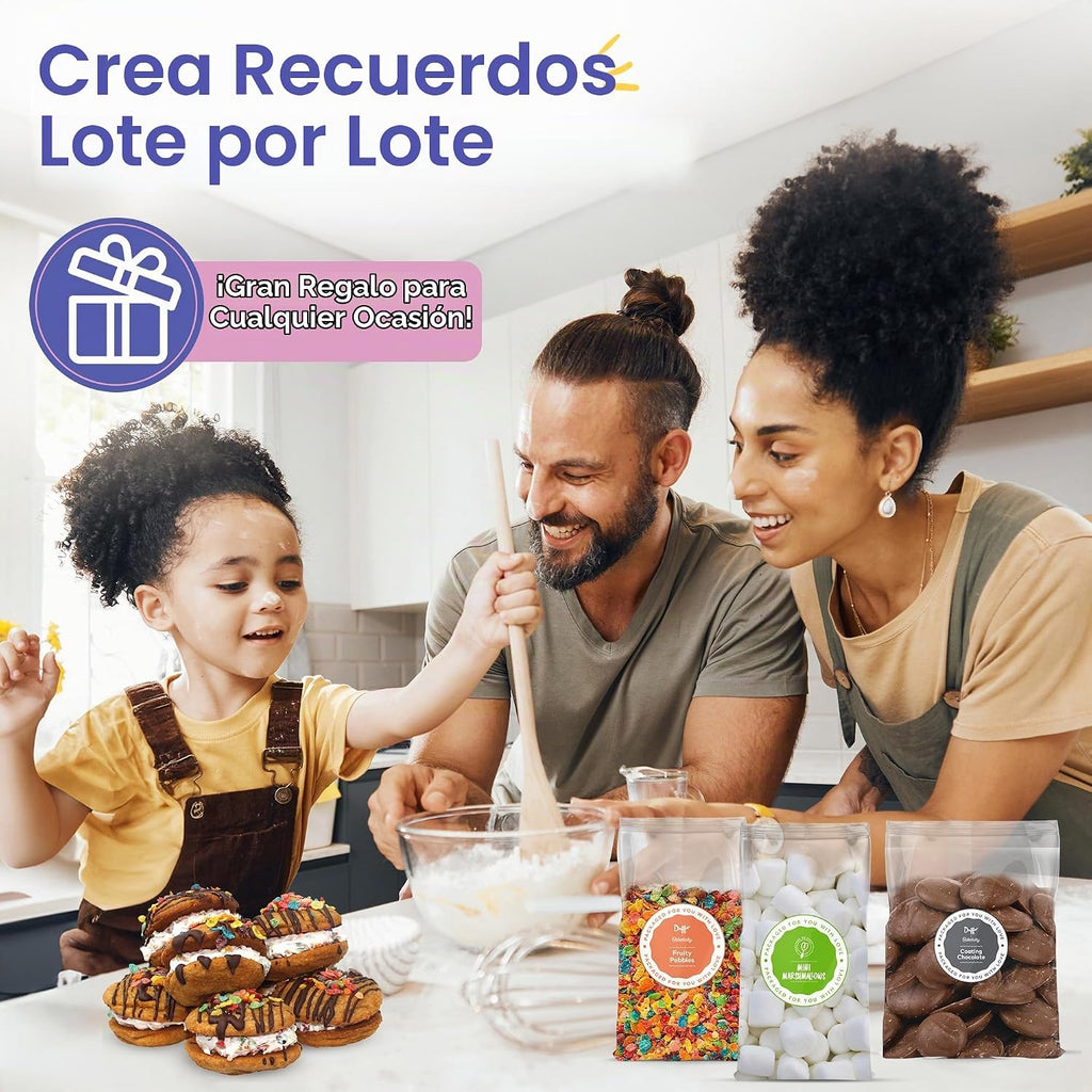 Duff Goldman - Juego de hornear de bricolaje para niños por Baketivity - Hornea deliciosas galletas sándwich de S'mores con ingredientes previamente medidos, la mejor actividad divertida familiar, gran regalo para niñas, niños, adolescentes y adultos