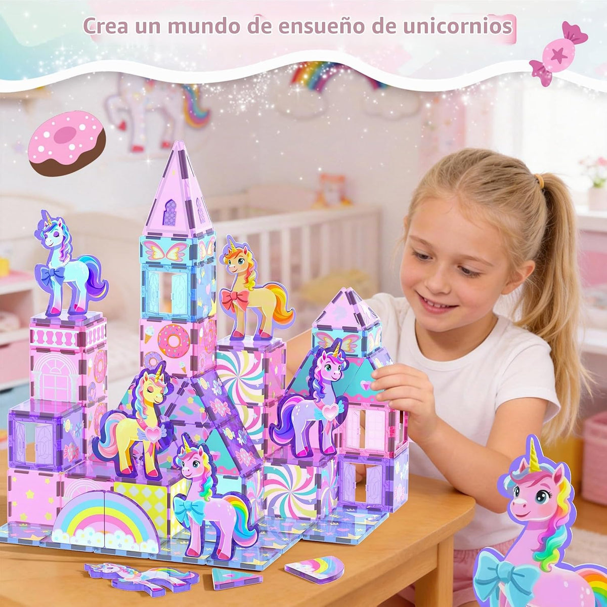 GobiDex Juego de construcción de 100 piezas de azulejos magnéticos de