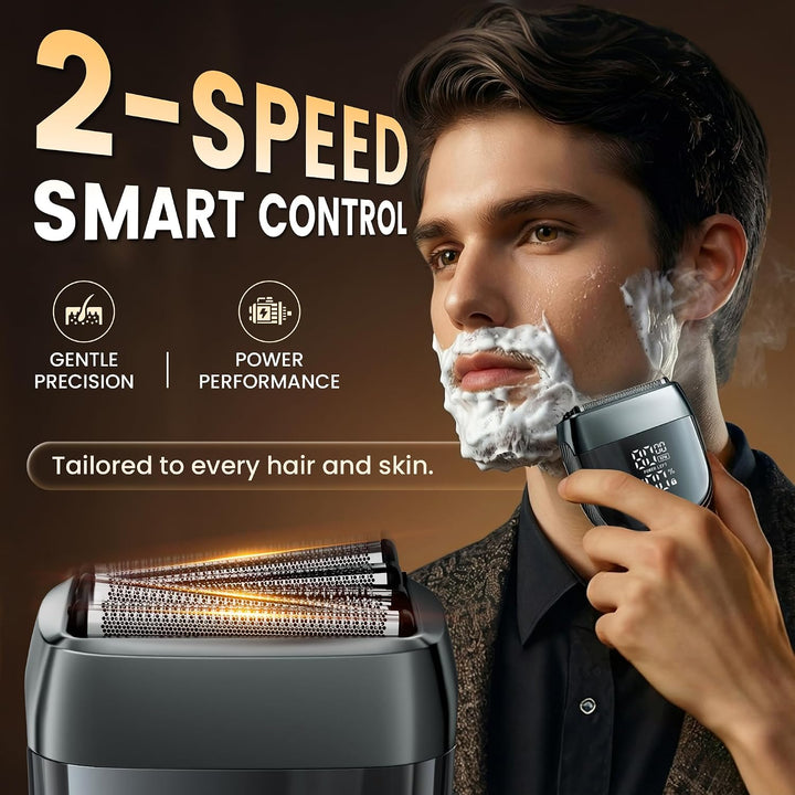 Afeitadora eléctrica de aluminio para hombres, sistema mejorado de...