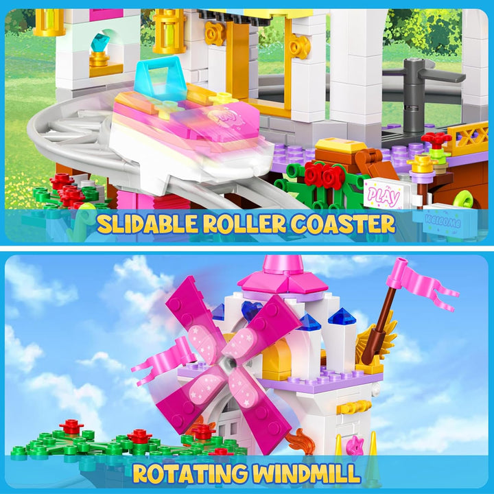 HOGOKIDS Juego de construcción de montaña rusa para niñas