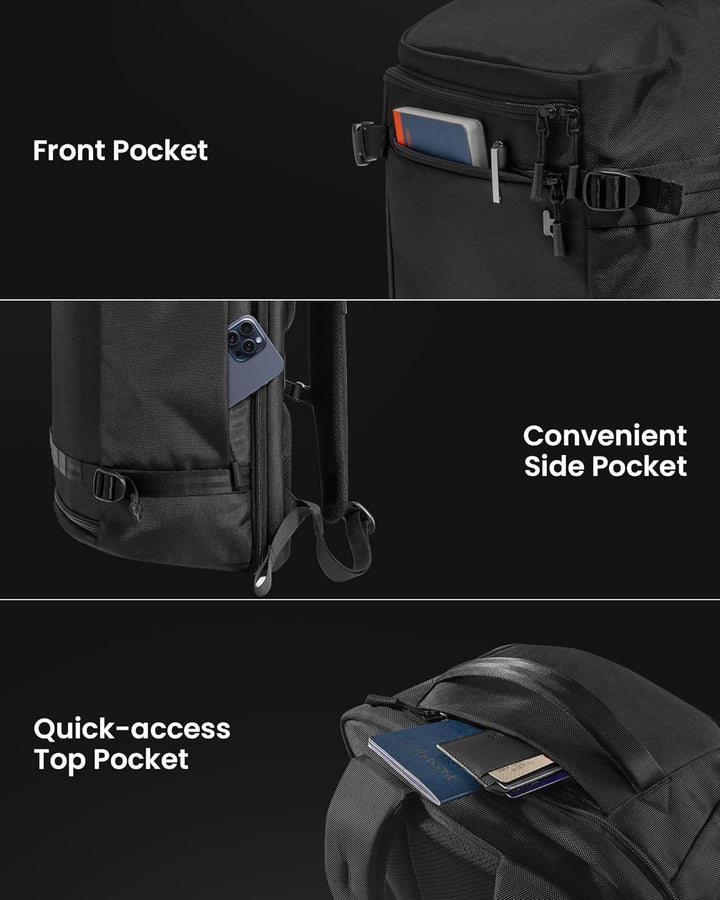 tomtoc Mochila de Viaje de 38L, Aprobada por TSA para Vuelos, Equip...