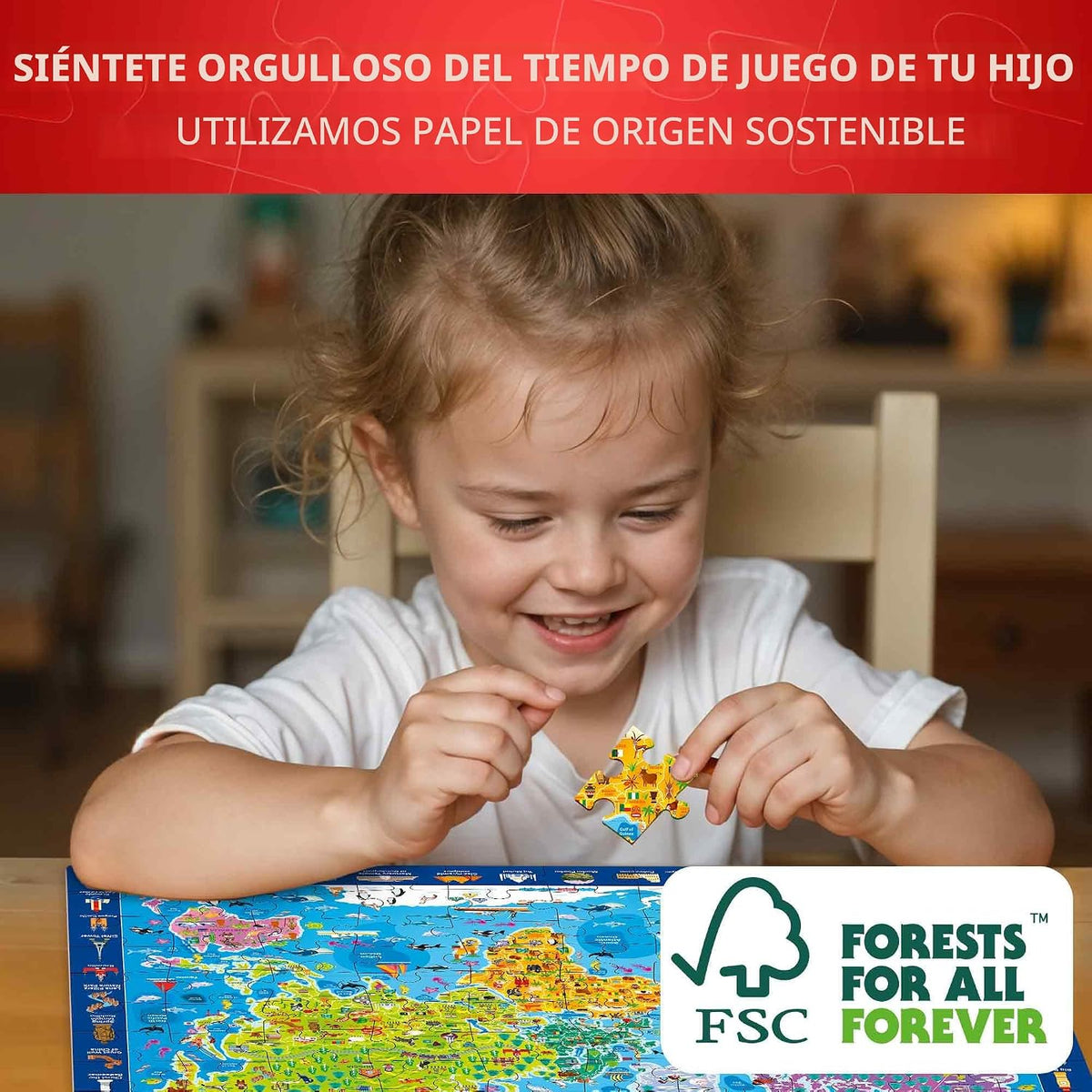 Quokka - Rompecabezas de 100 piezas para niños de 4 a 8 años de edad - Rompecabezas de piso grande para niños de 3 a 5 años - Juguetes para aprender mapa del mundo y sistema solar - Regalo para niños y niñas de 6 a 8 a 10 años