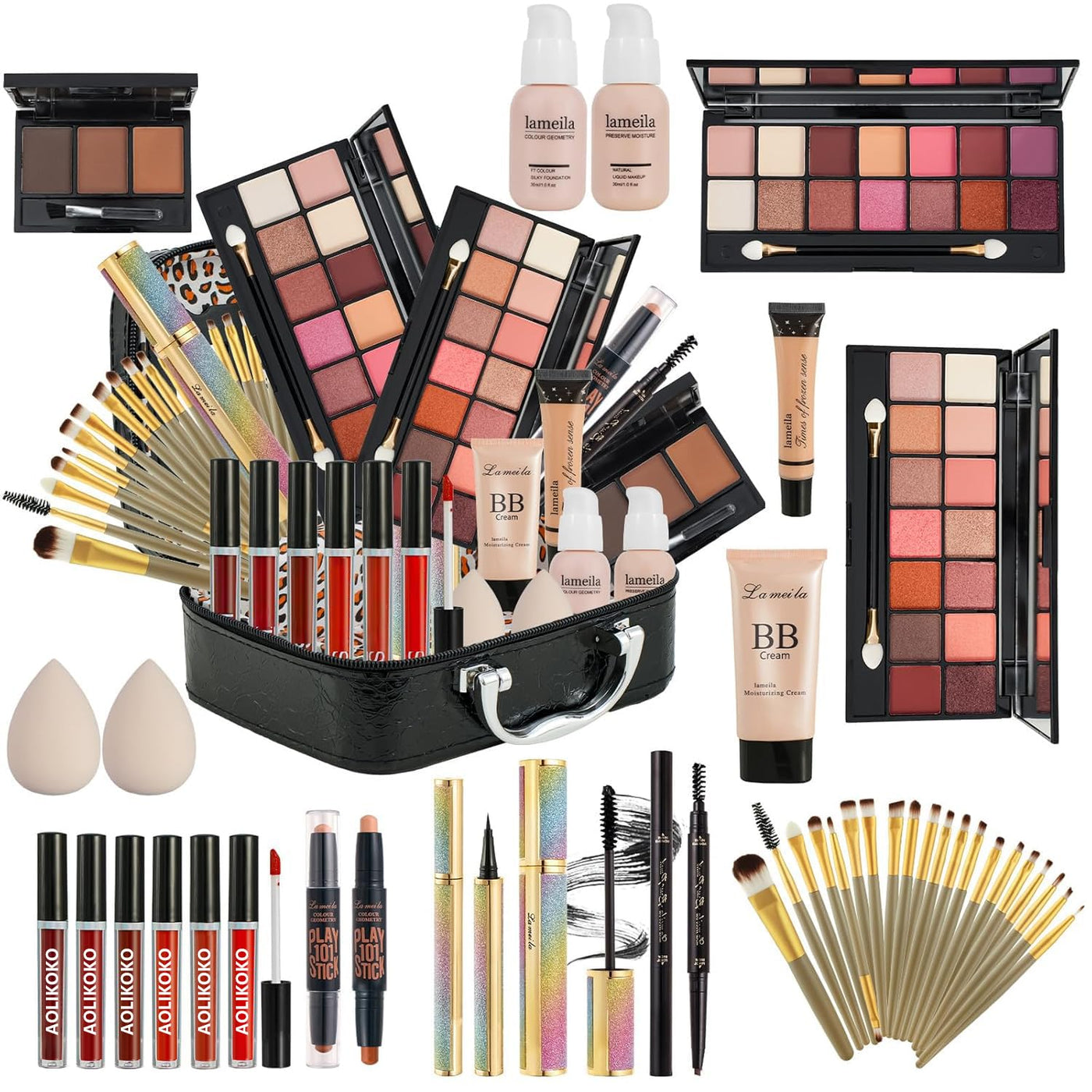 Kit completo de maquillaje todo en uno para mujeres, incluye paleta...
