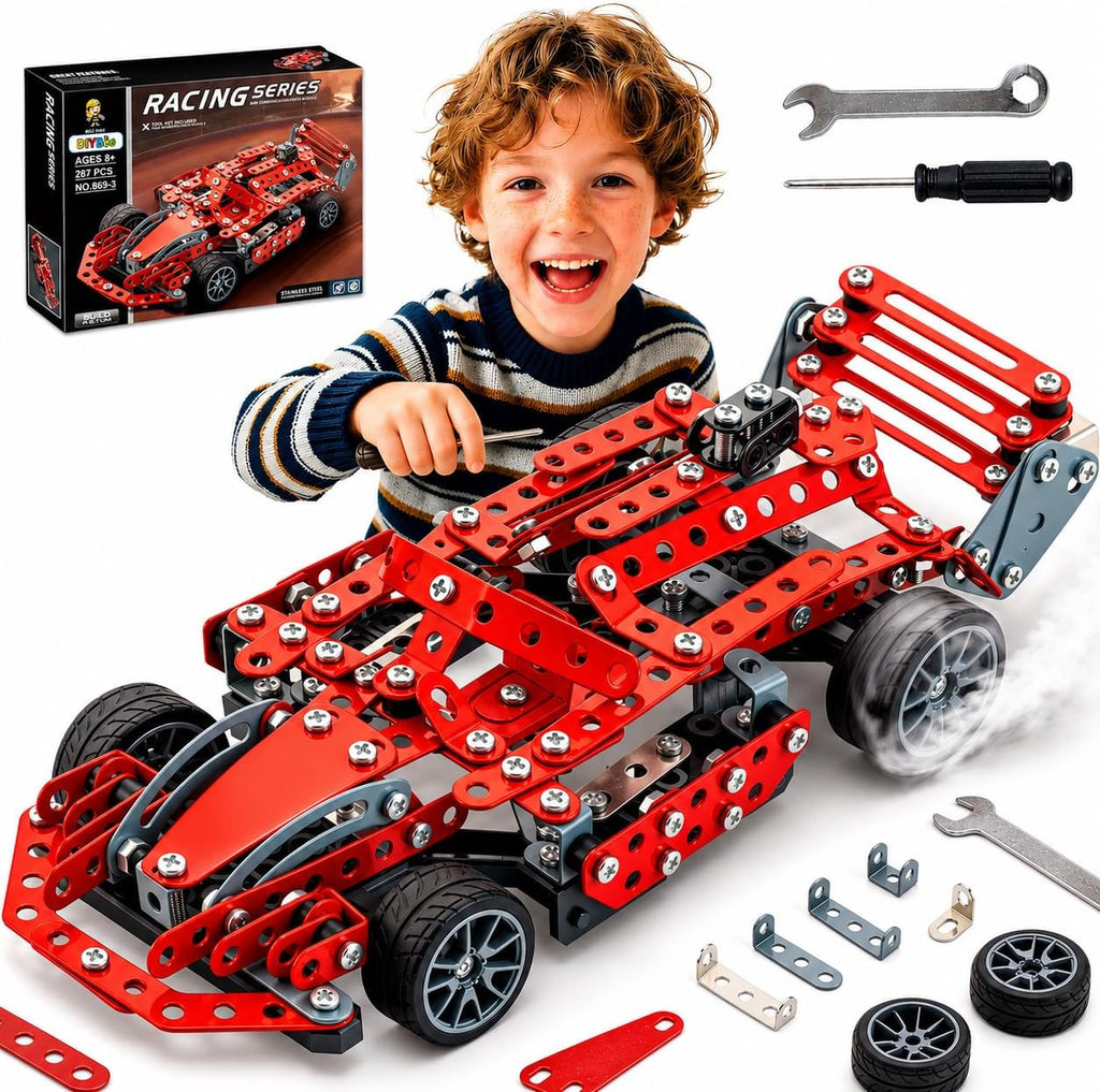 Kit de coche modelo de metal, 287 piezas de juguetes de construcción