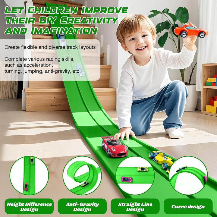 Juego de Pista de Carreras Flexible de 15 Pies, Set Inicial con Ven...