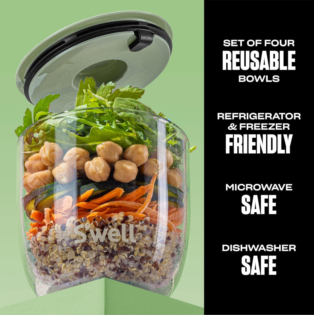 S'well - Juego de cuencos de vidrio templado para preparación de comidas