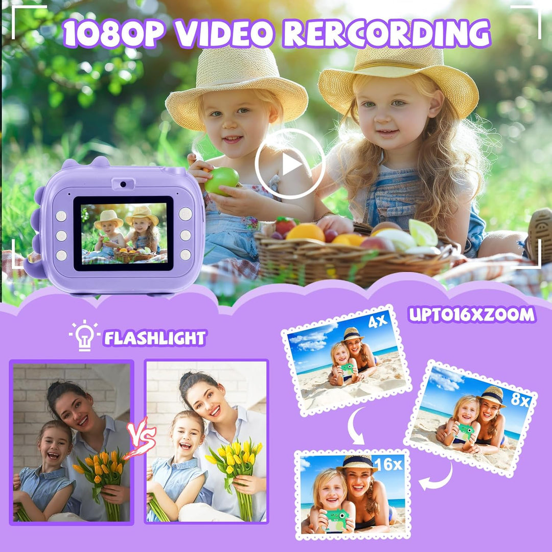 Cámara de impresión instantánea para niños, juguetes de cámara digi...