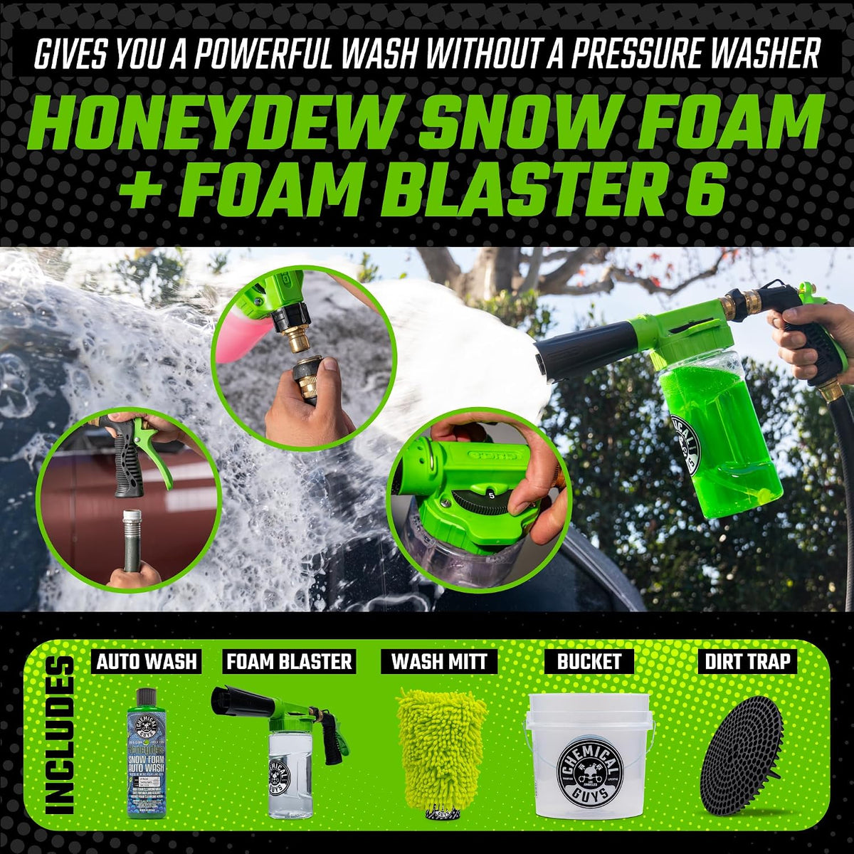 Chemical Guys - Kit Arsenal Builder de lavado de autos de 14 piezas con Foam Blaster 6