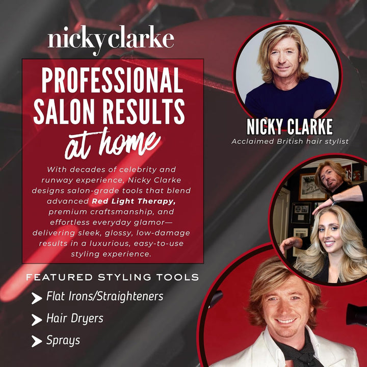 Nicky Clarke Plancha plana infrarroja, alisadora de pelo de titanio...