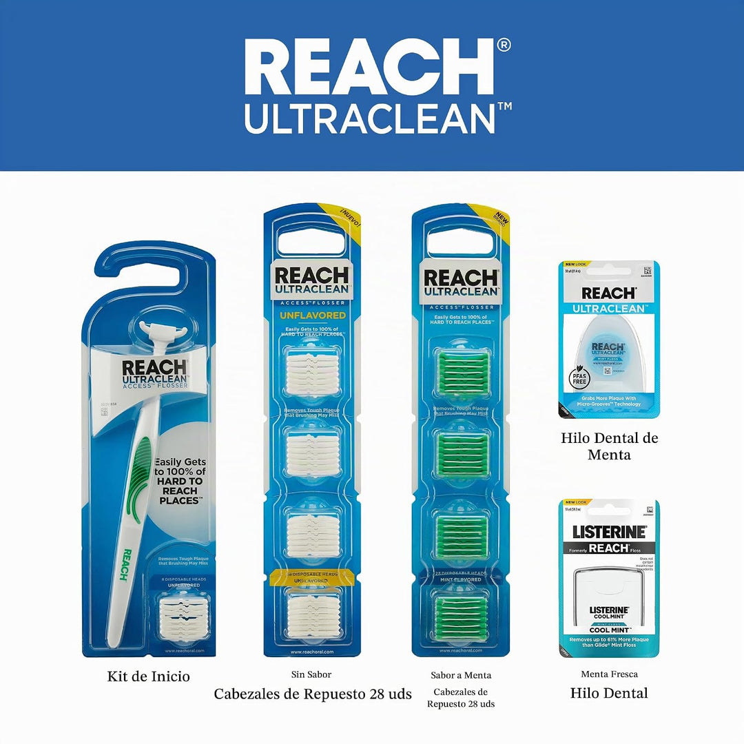 REACH® Listerine Ultraclean Access - Cabezales de repuesto para hil...