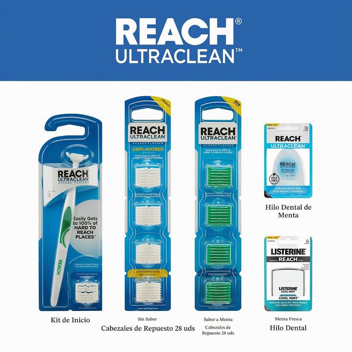 REACH® Listerine Ultraclean Access - Cabezales de repuesto para hil...